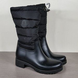 Moncler Ginette Insulated Rain Boots, Black, Womens Size 5 US / 35 EU